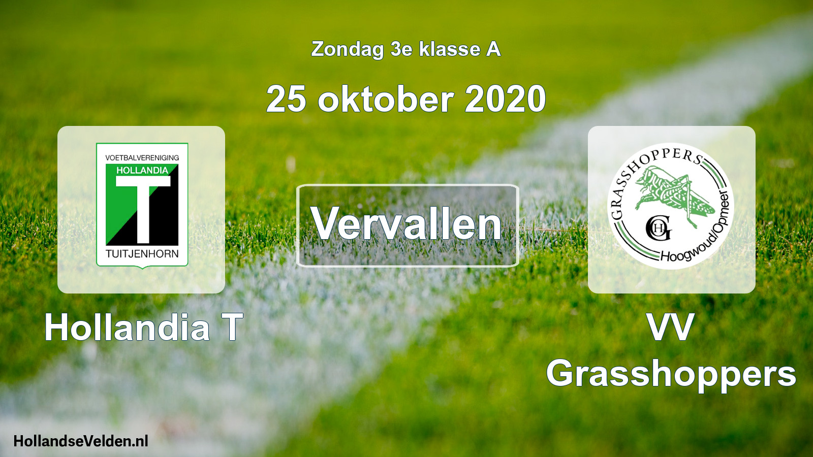 Scheduled Match: Hollandia T - VV Grasshoppers (25 October 2020)