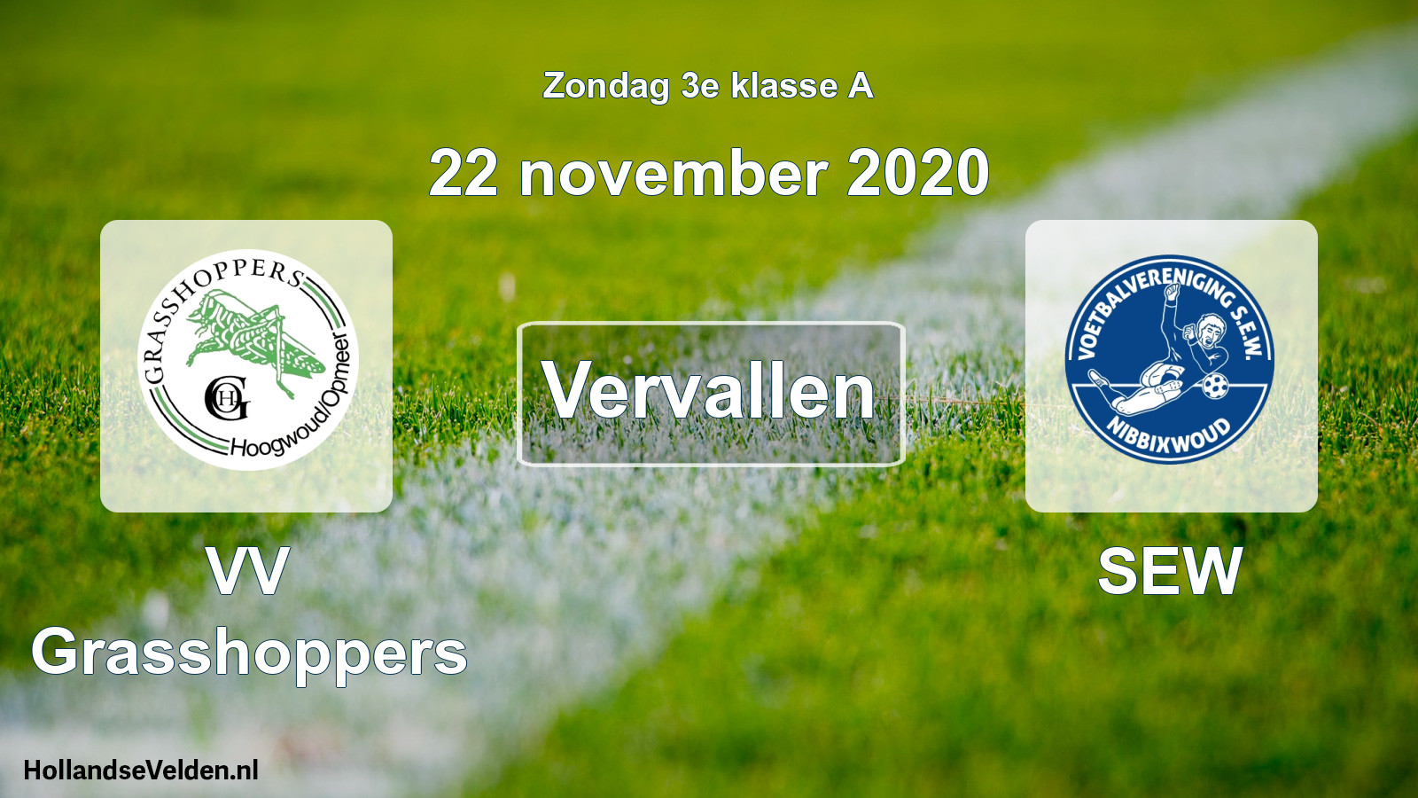 Scheduled Match: VV Grasshoppers - SEW (22 November 2020)