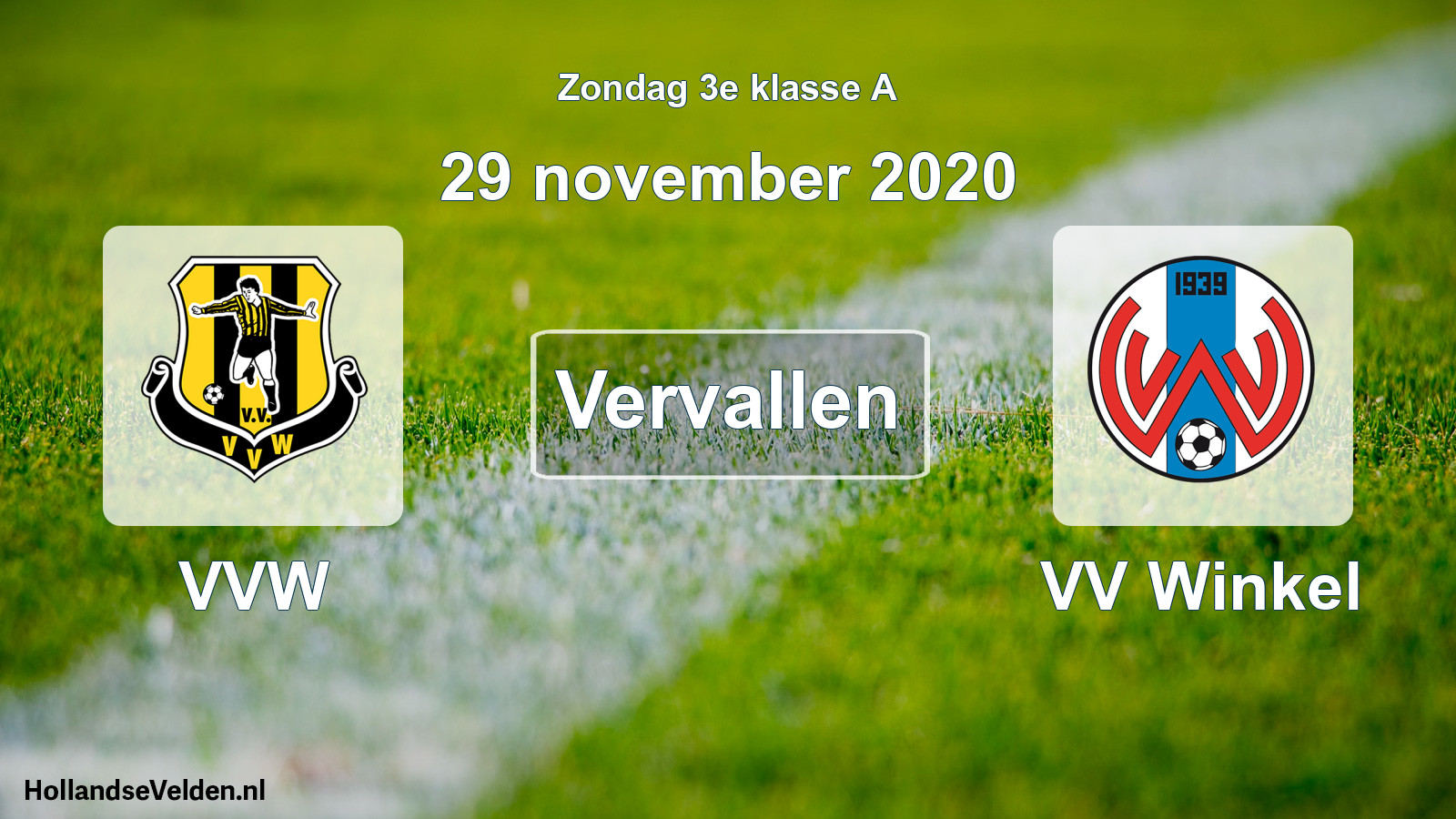 Scheduled Match: VVW - VV Winkel (29 November 2020)