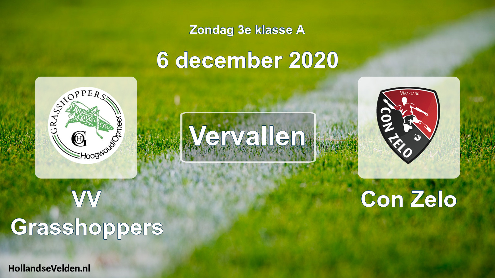 Scheduled Match: VV Grasshoppers - Con Zelo (6 December 2020)