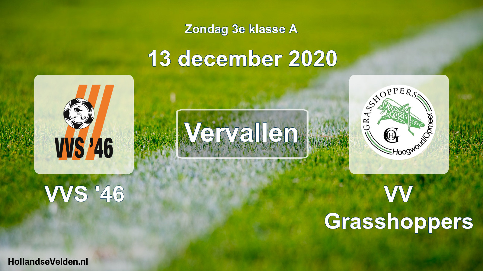 Scheduled Match: VVS '46 - VV Grasshoppers (13 December 2020)