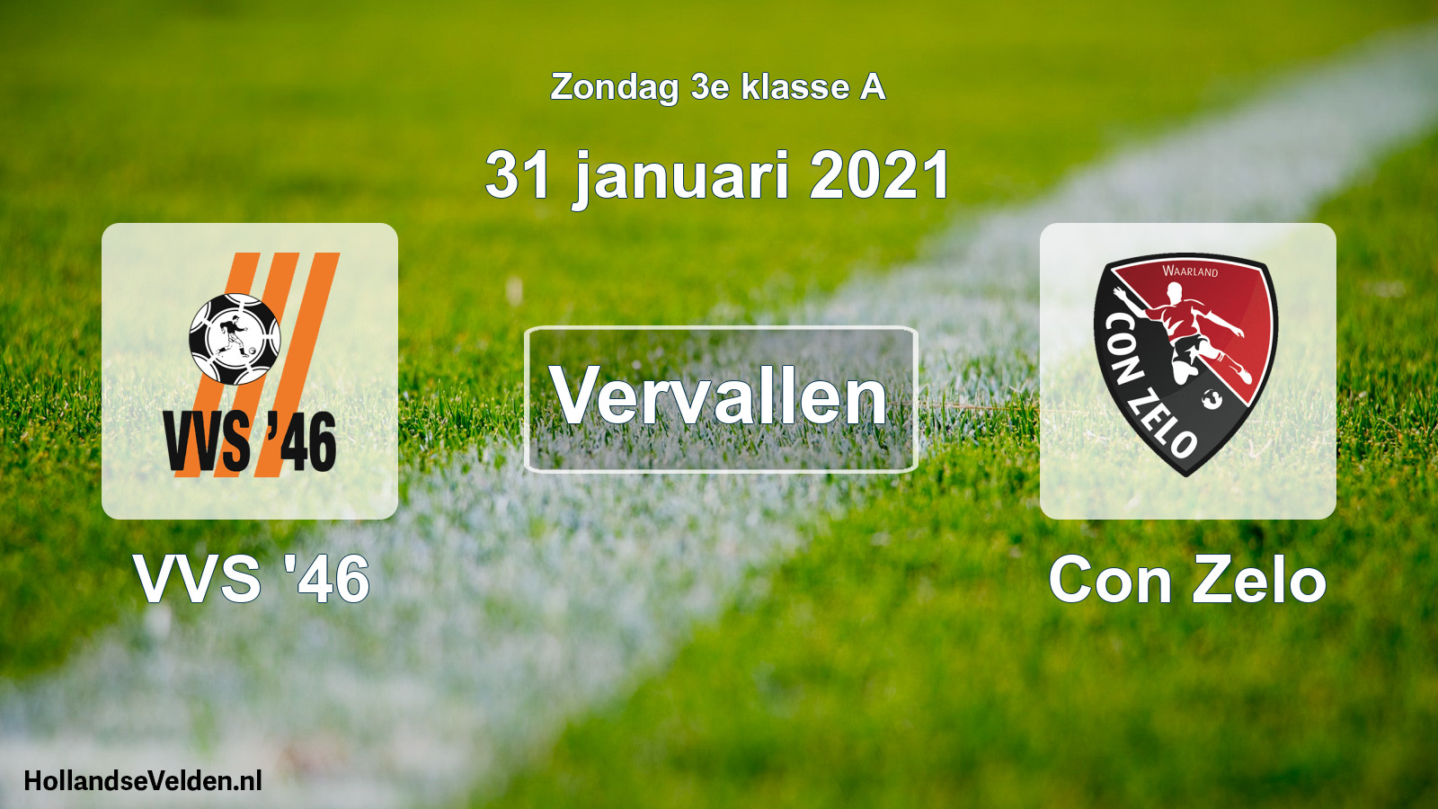 Scheduled Match: VVS '46 - Con Zelo (31 January 2021)