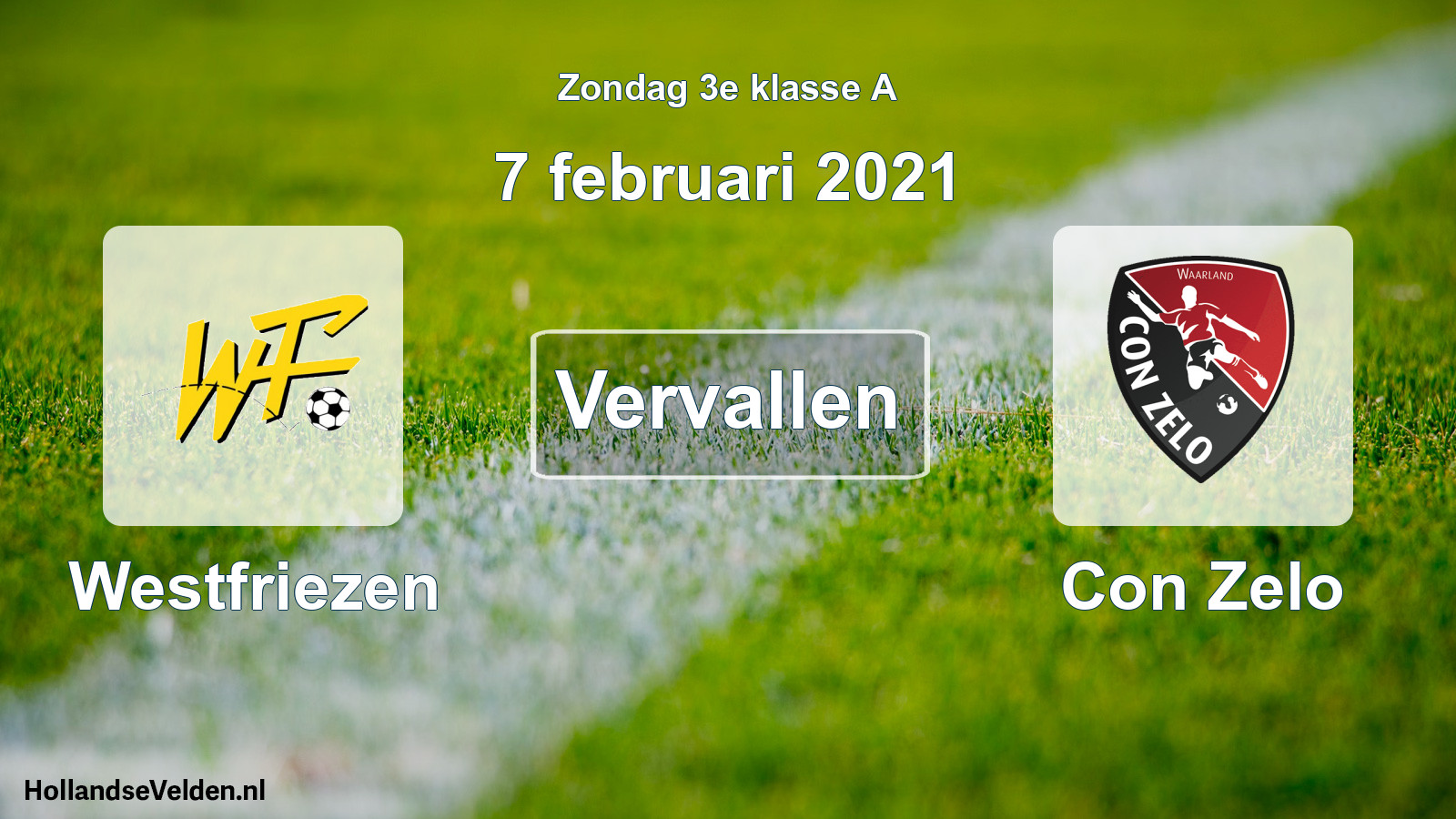 Scheduled Match: Westfriezen - Con Zelo (7 February 2021)