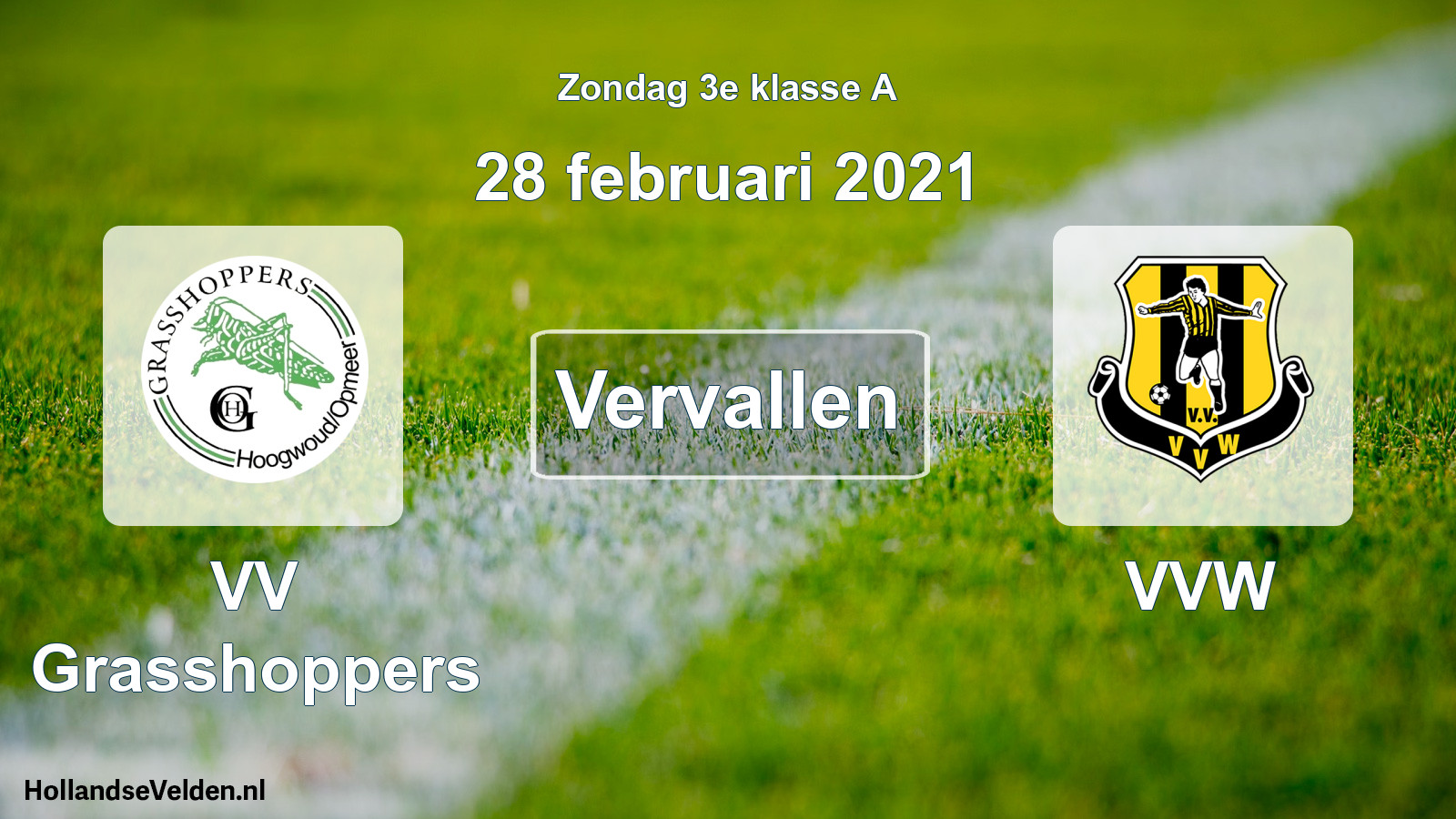Scheduled Match: VV Grasshoppers - VVW (28 February 2021)