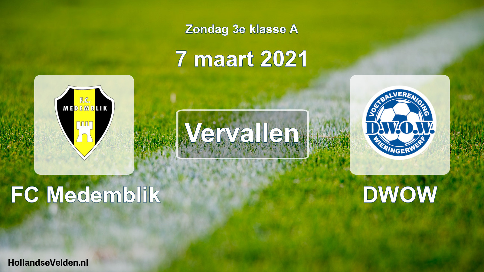 Scheduled Match: FC Medemblik - DWOW (7 March 2021)