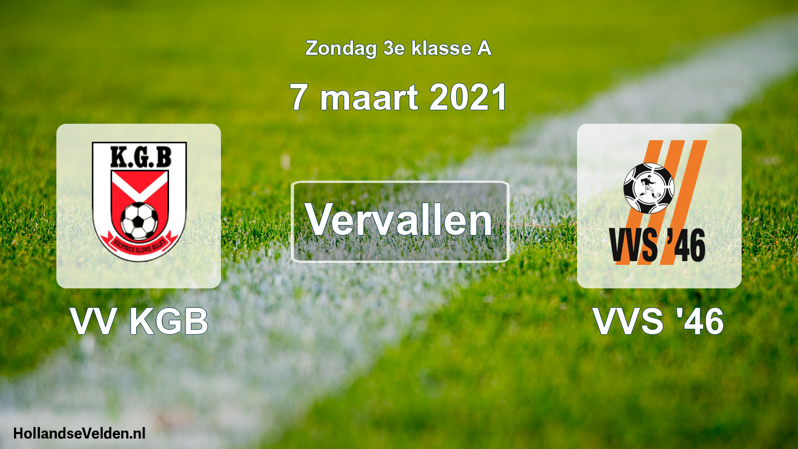 Scheduled Match: VV KGB - VVS '46 (7 March 2021)