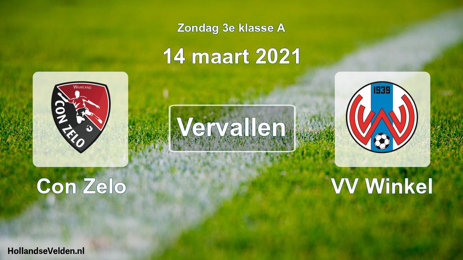 Scheduled Match: Con Zelo - VV Winkel (14 March 2021)