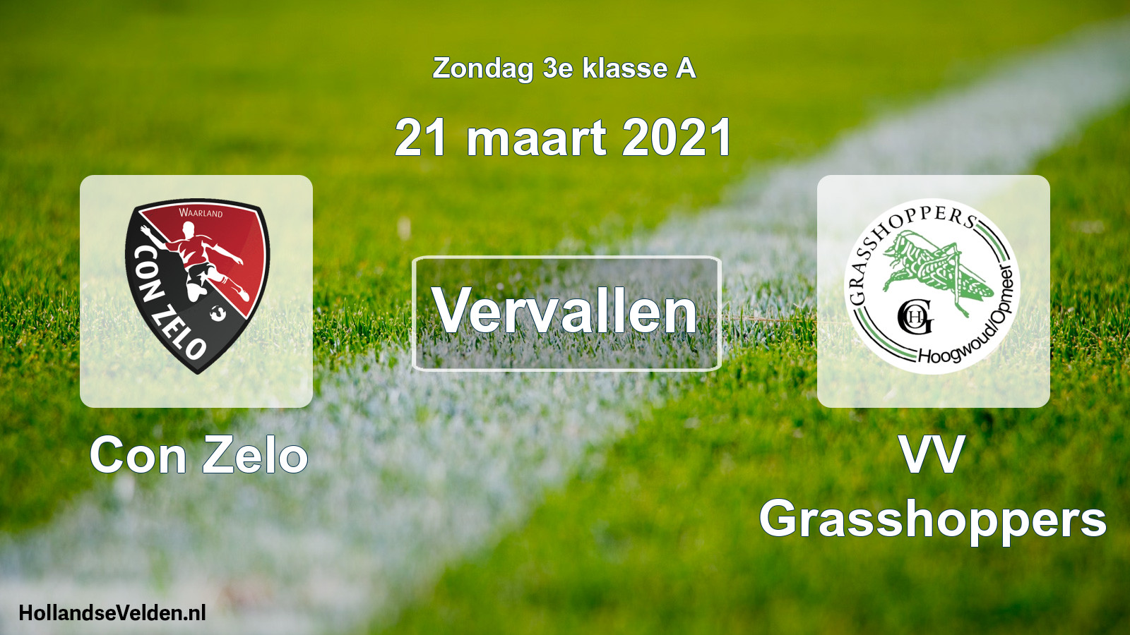Scheduled Match: Con Zelo - VV Grasshoppers (21 March 2021)