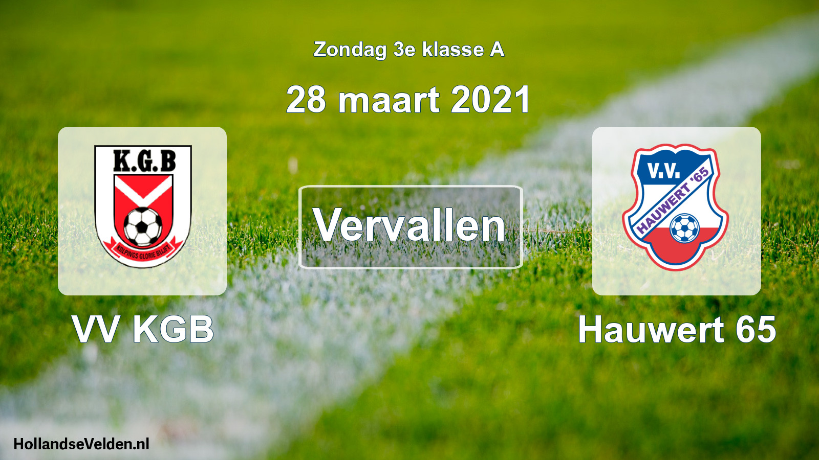 Scheduled Match: VV KGB - Hauwert 65 (28 March 2021)