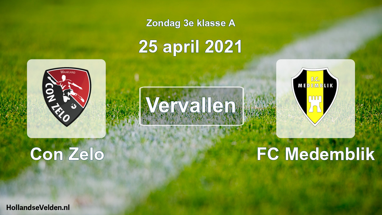 Scheduled Match: Con Zelo - FC Medemblik (25 April 2021)