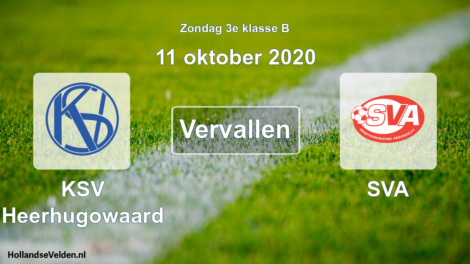 Scheduled Match: KSV Heerhugowaard - SVA (11 October 2020)