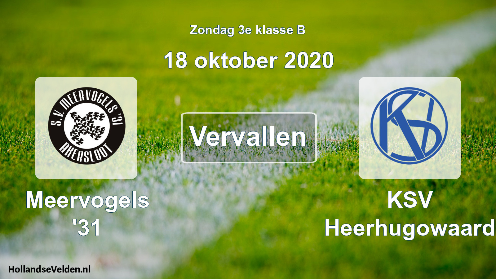 Scheduled Match: Meervogels '31 - KSV Heerhugowaard (18 October 2020)