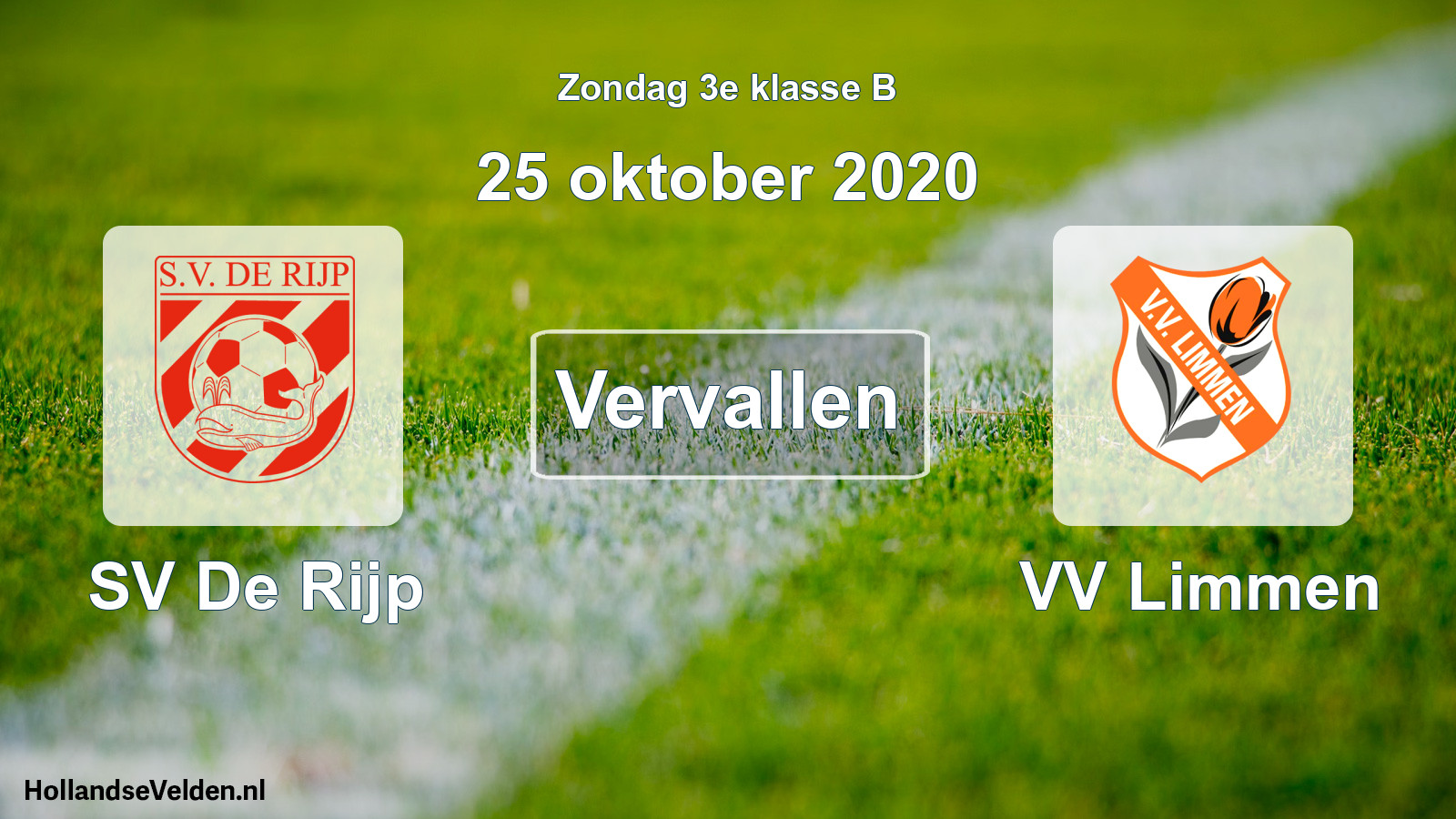 Scheduled Match: SV De Rijp - VV Limmen (25 October 2020)