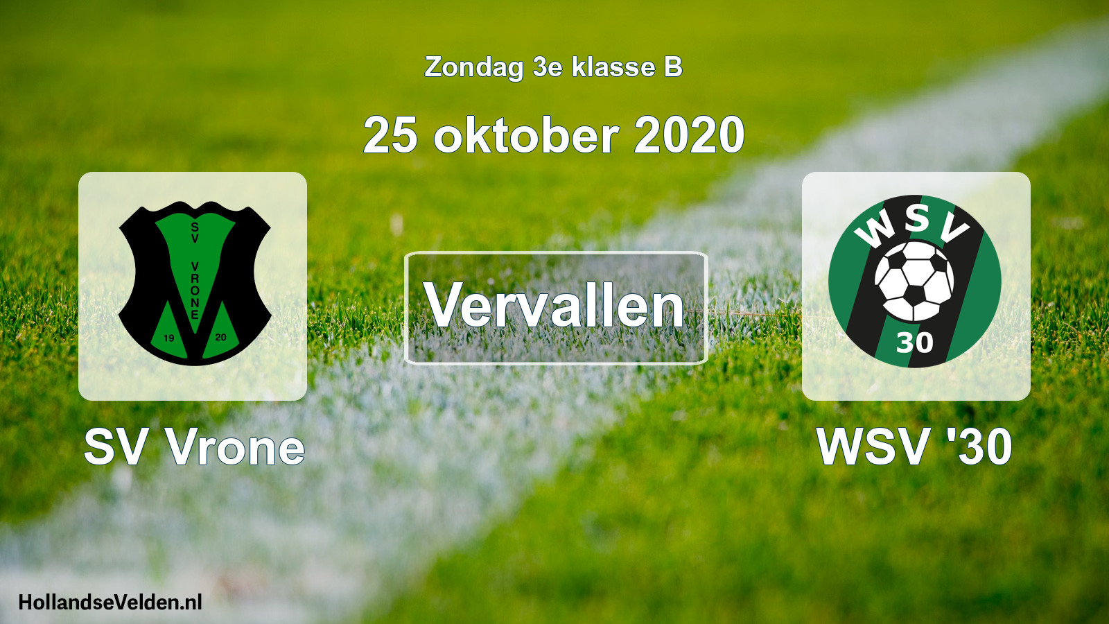 Scheduled Match: SV Vrone - WSV '30 (25 October 2020)