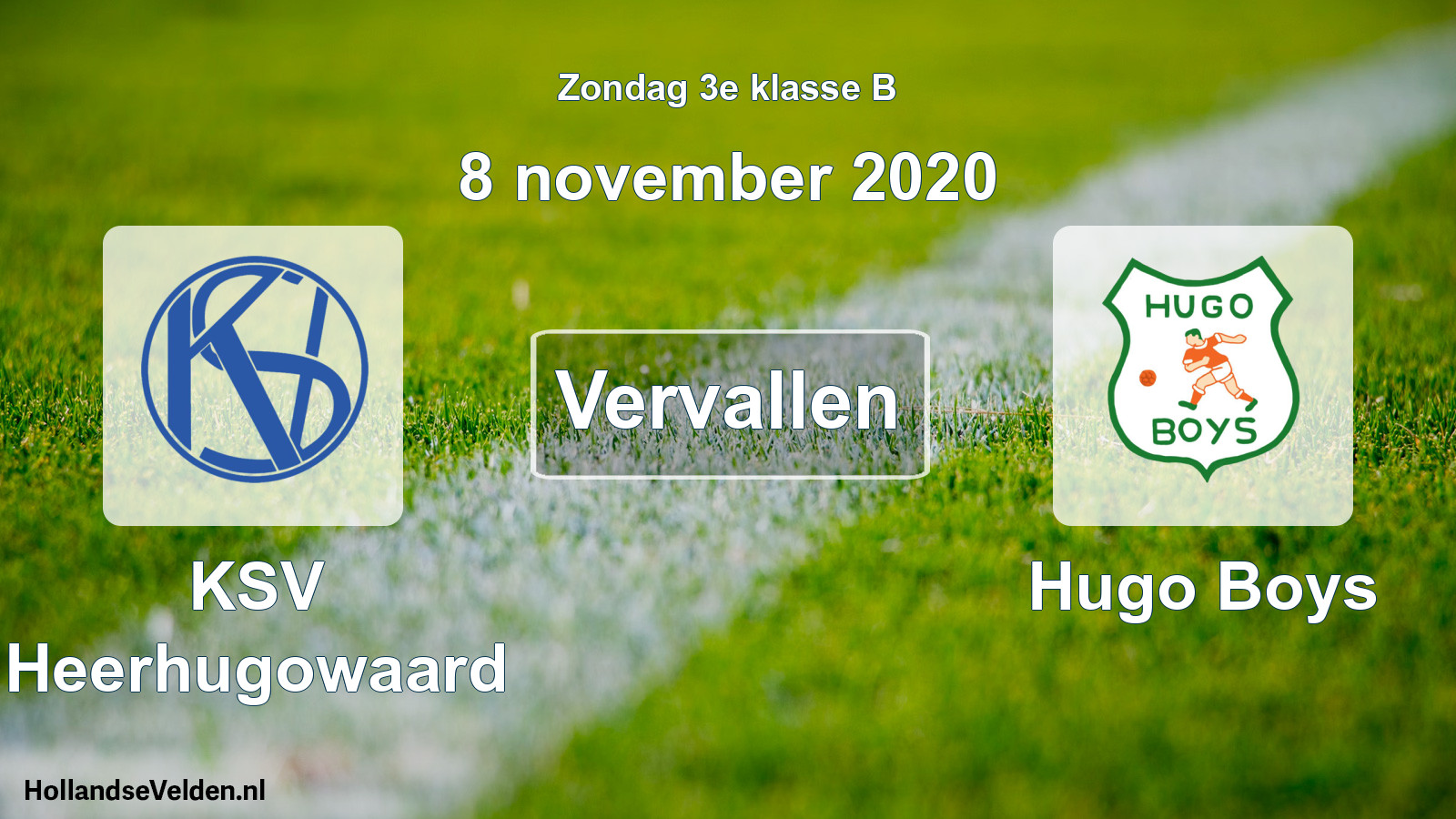 Scheduled Match: KSV Heerhugowaard - Hugo Boys (8 November 2020)
