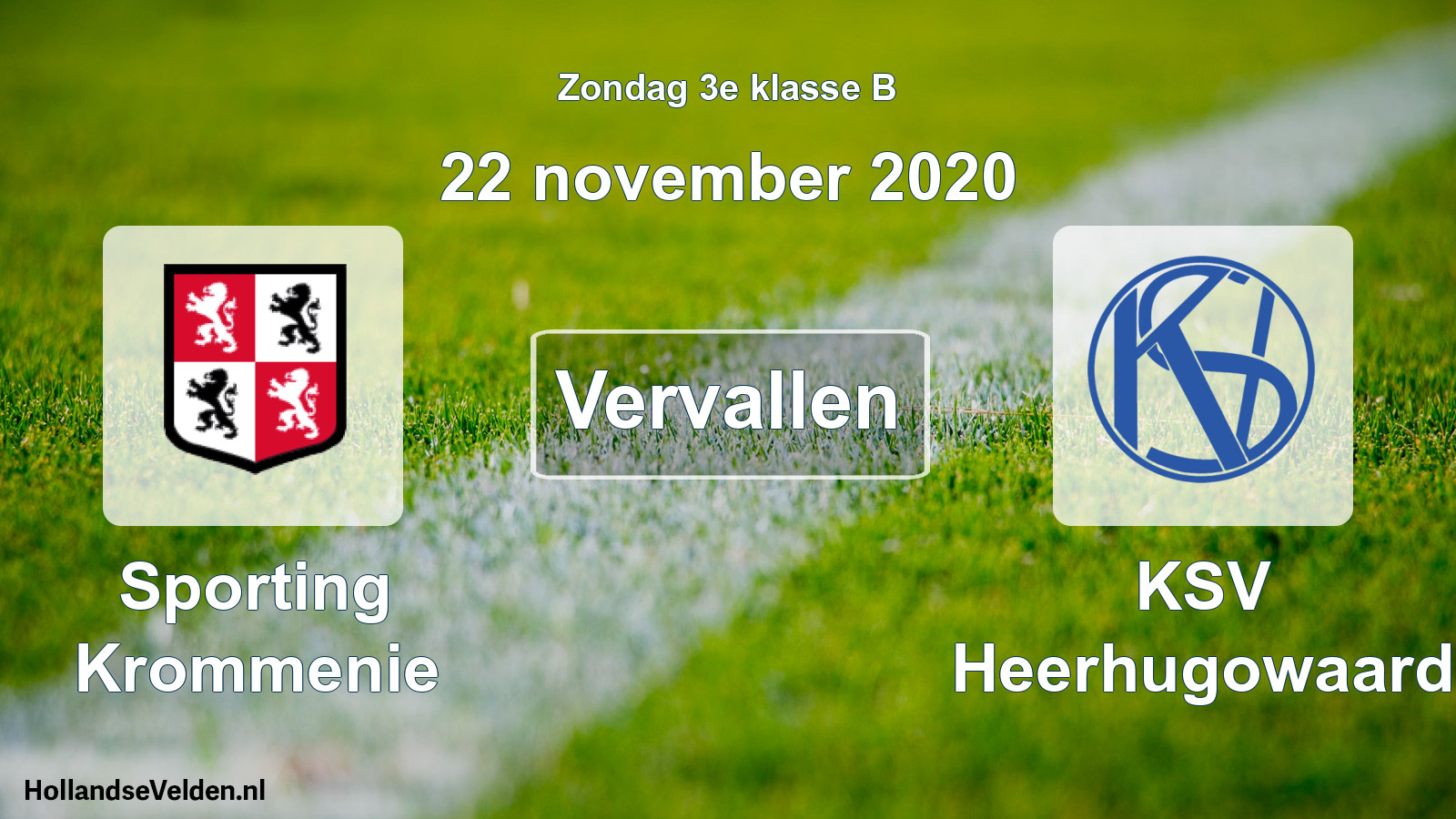 Scheduled Match: Sporting Krommenie - KSV Heerhugowaard (22 November 2020)