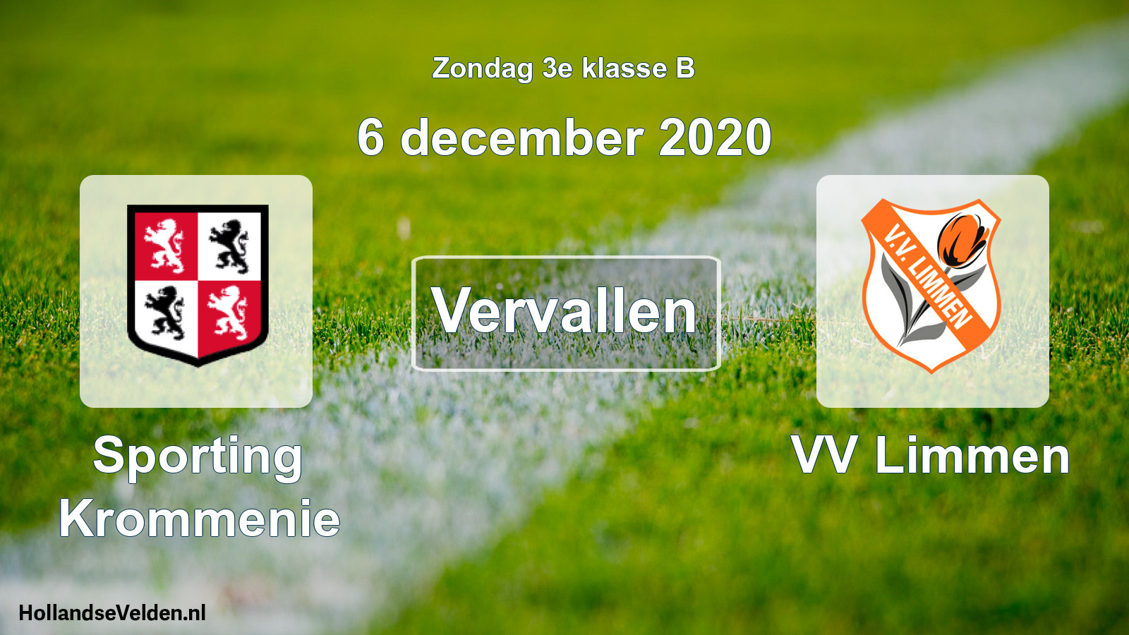 Scheduled Match: Sporting Krommenie - VV Limmen (6 December 2020)