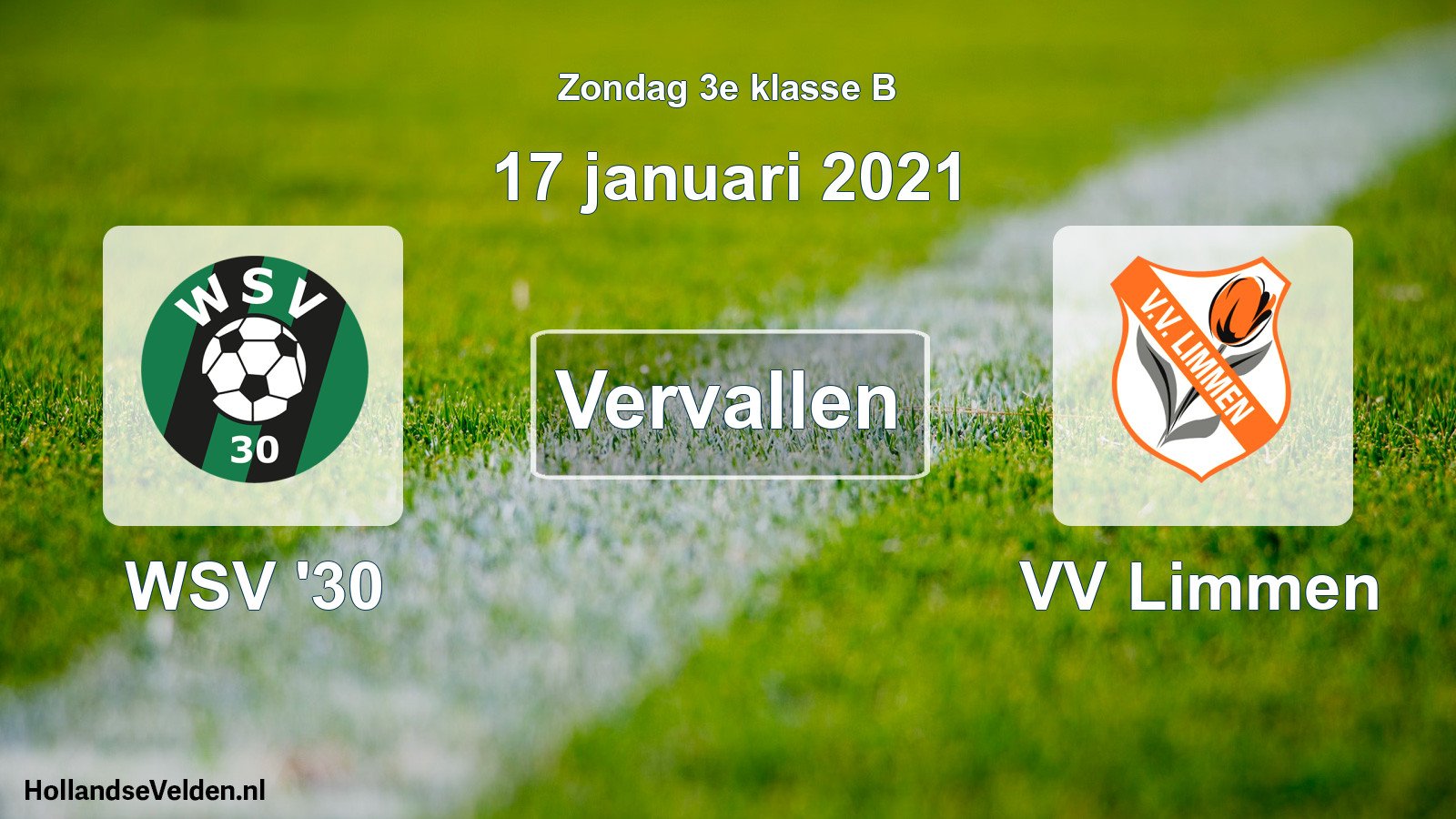 Scheduled Match: WSV '30 - VV Limmen (17 January 2021)
