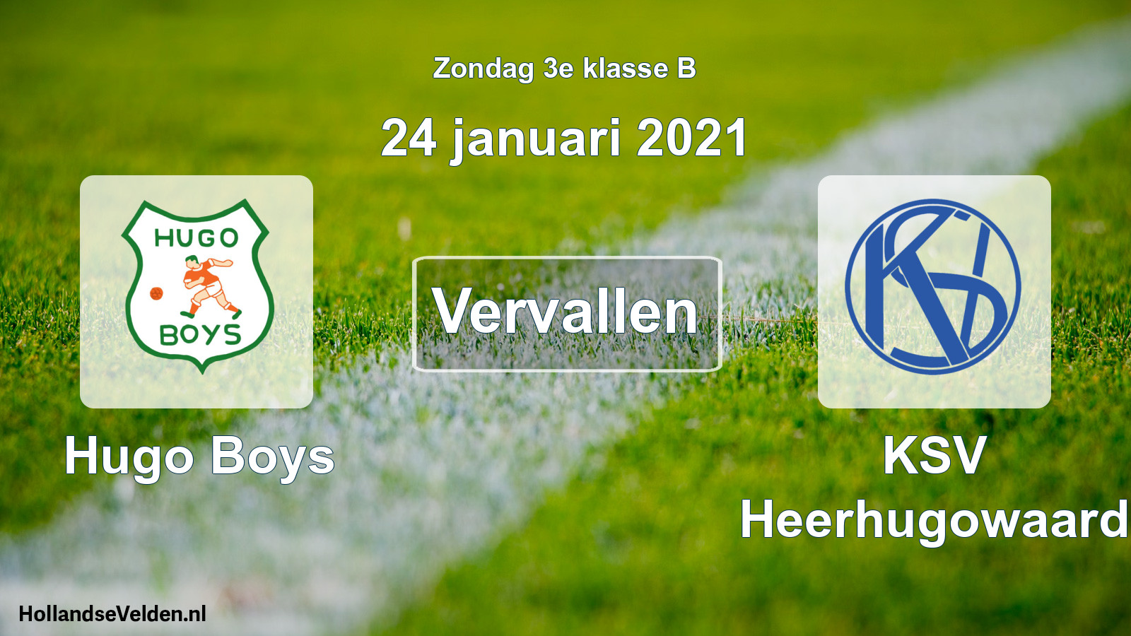 Scheduled Match: Hugo Boys - KSV Heerhugowaard (24 January 2021)
