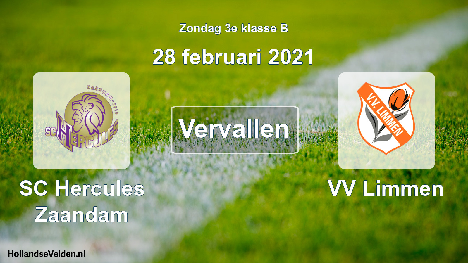 Scheduled Match: SC Hercules Zaandam - VV Limmen (28 February 2021)