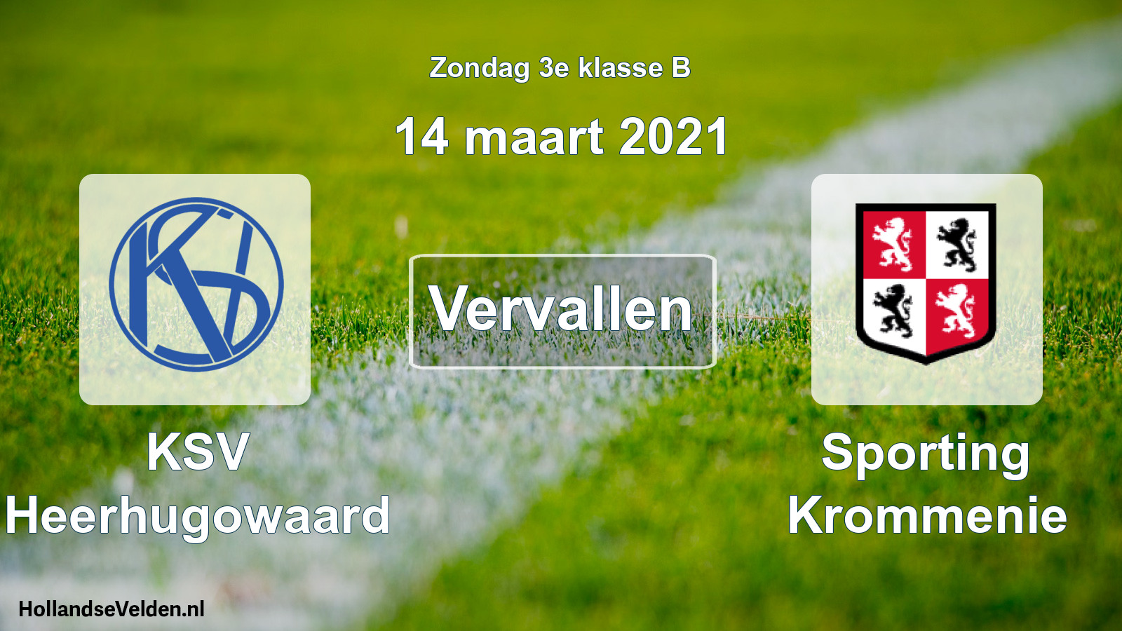 Scheduled Match: KSV Heerhugowaard - Sporting Krommenie (14 March 2021)