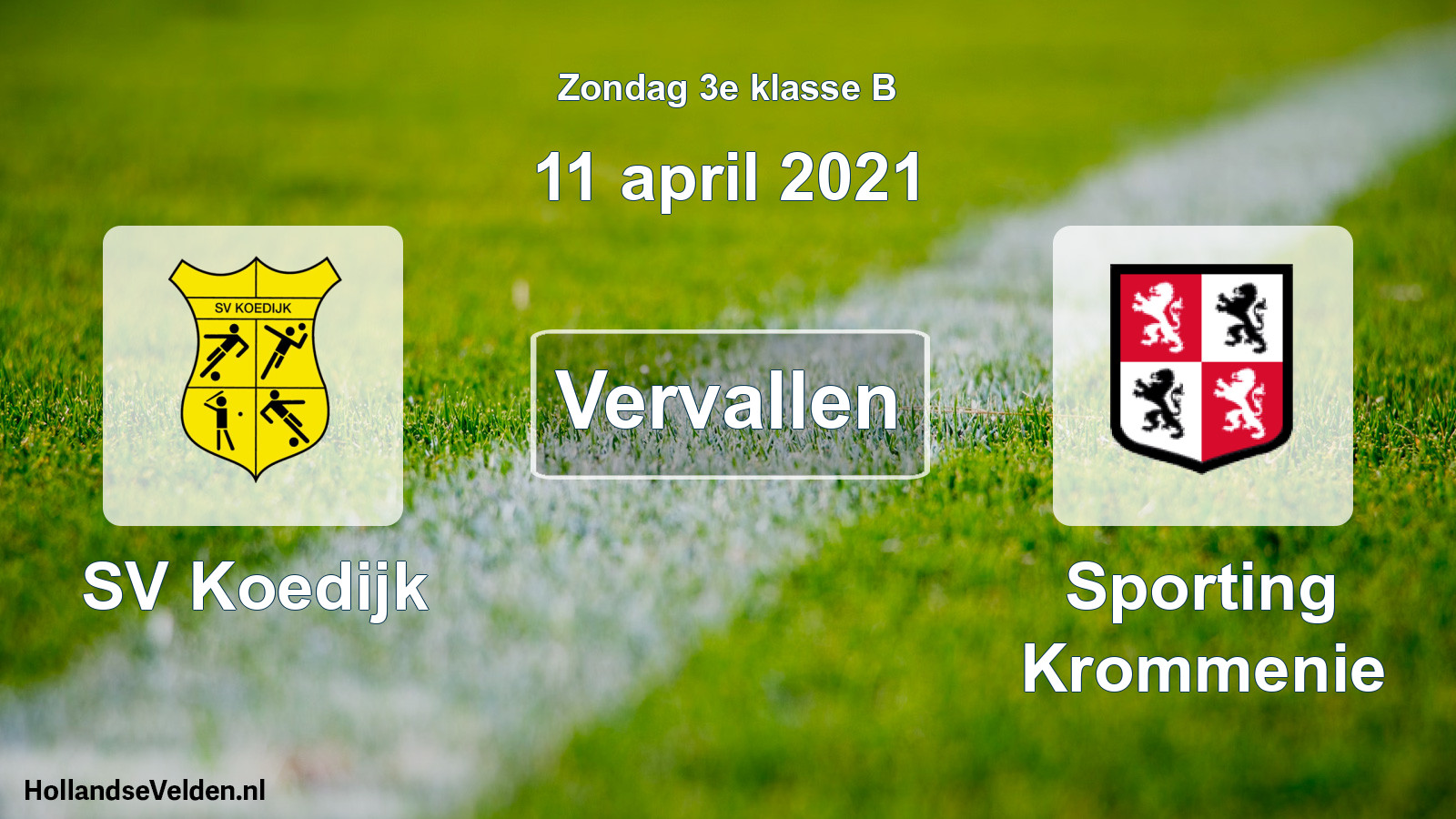 Scheduled Match: SV Koedijk - Sporting Krommenie (11 April 2021)