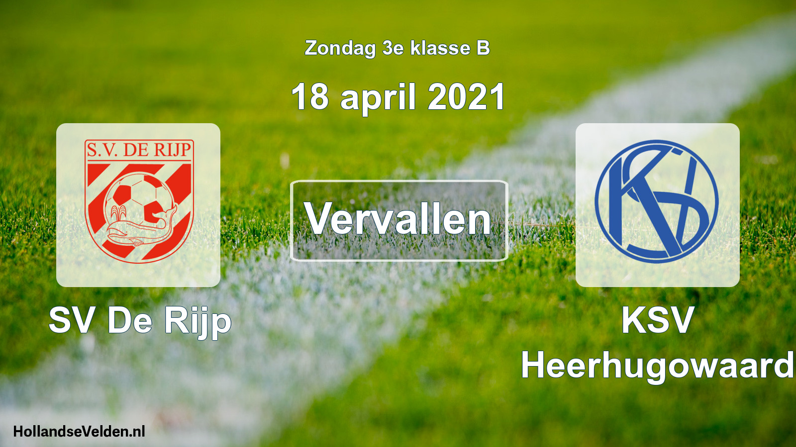Scheduled Match: SV De Rijp - KSV Heerhugowaard (18 April 2021)