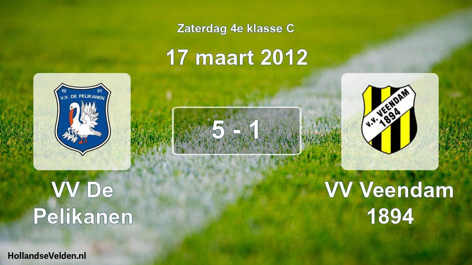 Total number of matches played: VV De Pelikanen - VV Veendam 1894 5 - 1 (17 March 2012)