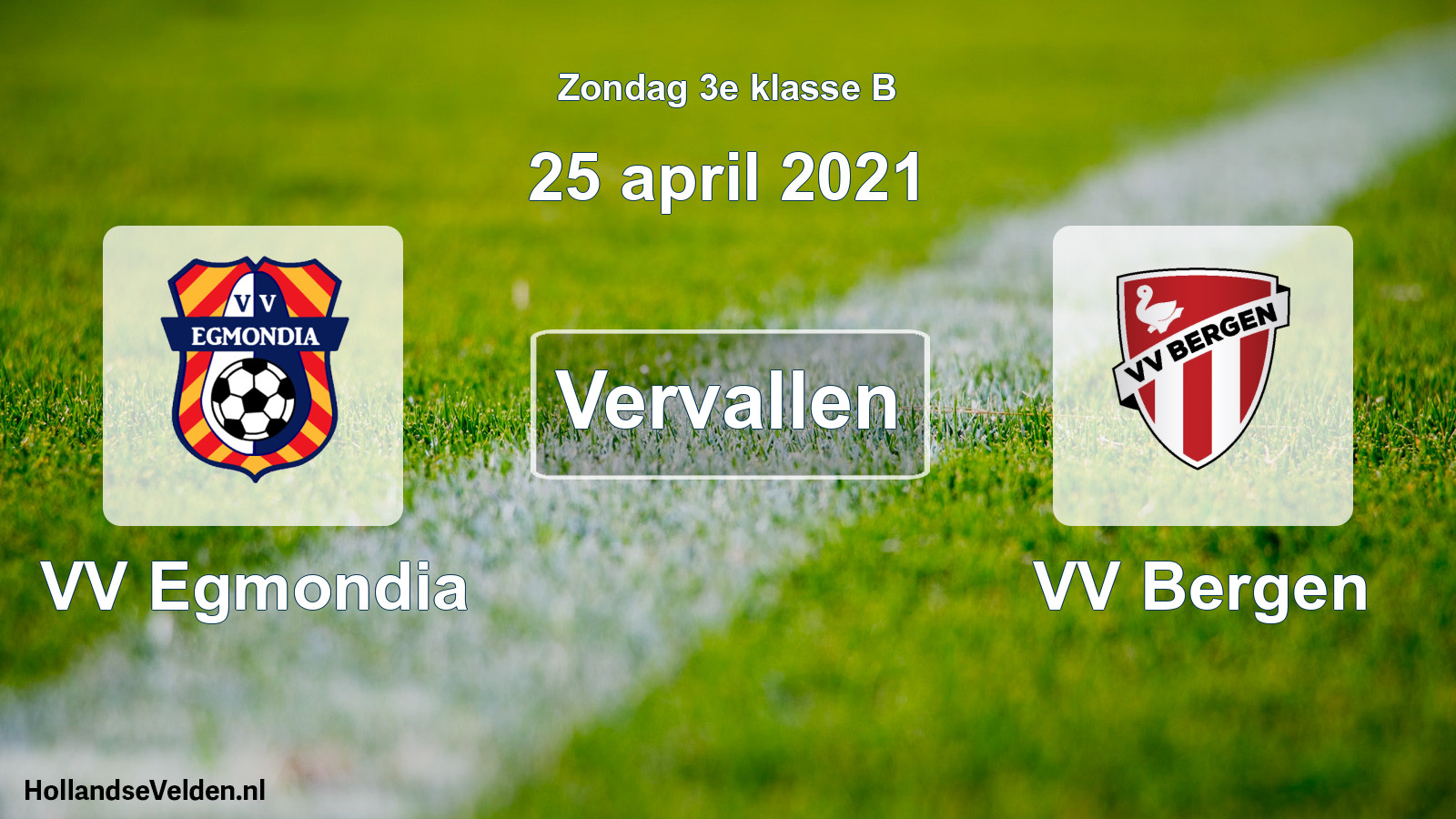 Scheduled Match: VV Egmondia - VV Bergen (25 April 2021)