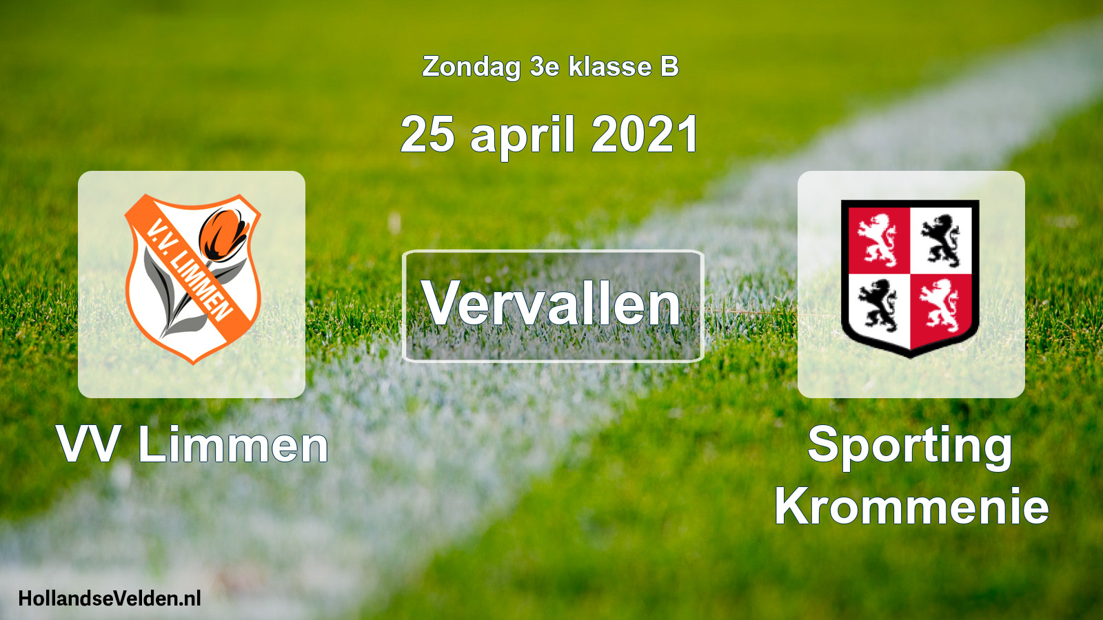Scheduled Match: VV Limmen - Sporting Krommenie (25 April 2021)