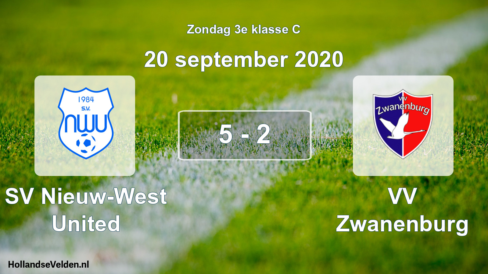 Total number of matches played: SV Nieuw-West United - VV Zwanenburg 5 - 2 (20 September 2020)