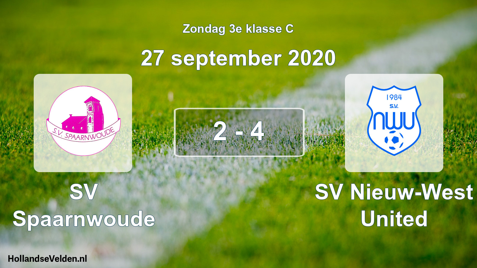 Total number of matches played: SV Spaarnwoude - SV Nieuw-West United 2 - 4 (27 September 2020)