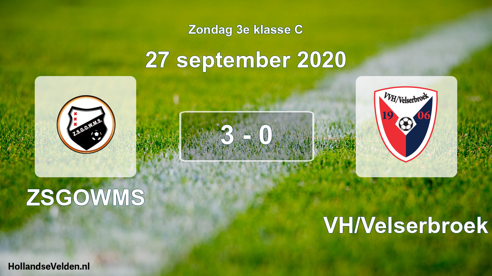 Total number of matches played: ZSGOWMS - VVH/Velserbroek 3 - 0 (27 September 2020)