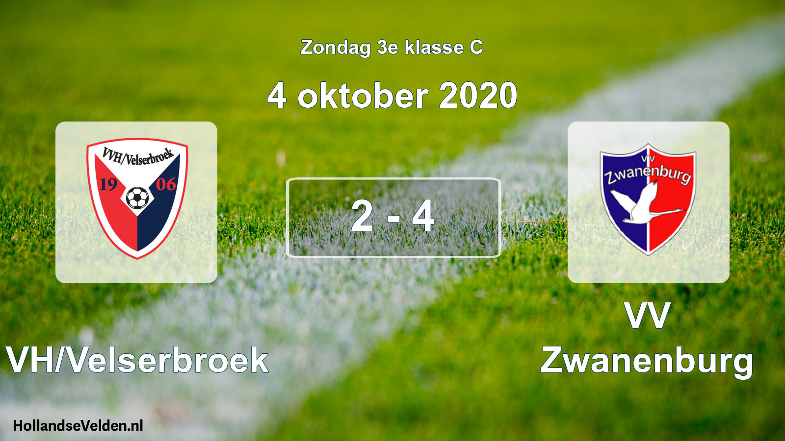 Total number of matches played: VVH/Velserbroek - VV Zwanenburg 2 - 4 (4 October 2020)