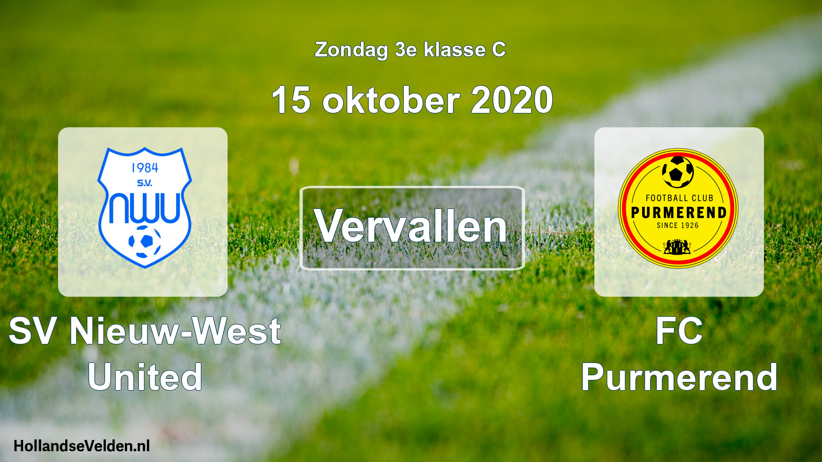 Scheduled Match: SV Nieuw-West United - FC Purmerend (15 October 2020)