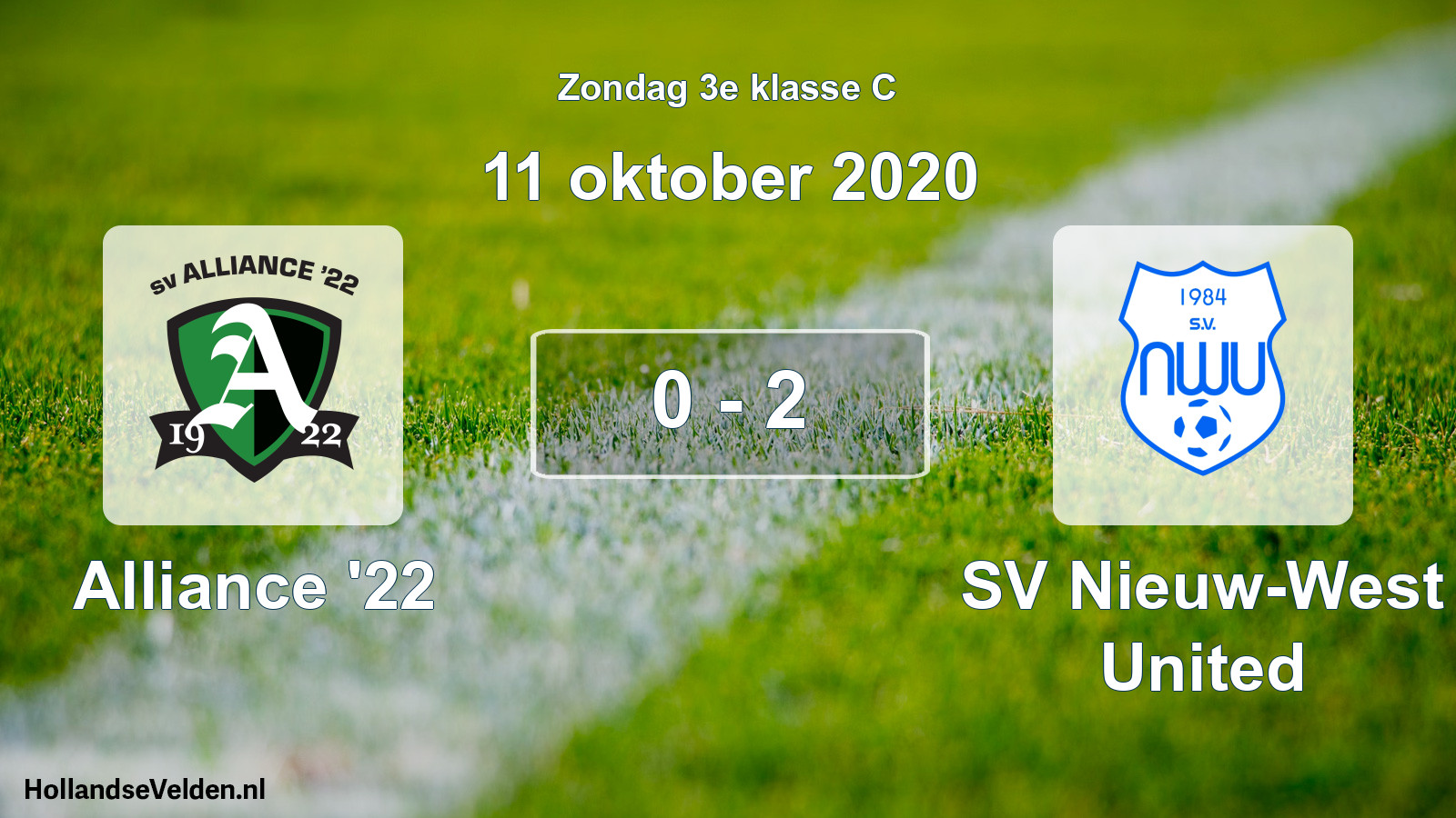 Total number of matches played: Alliance '22 - SV Nieuw-West United 0 - 2 (11 October 2020)