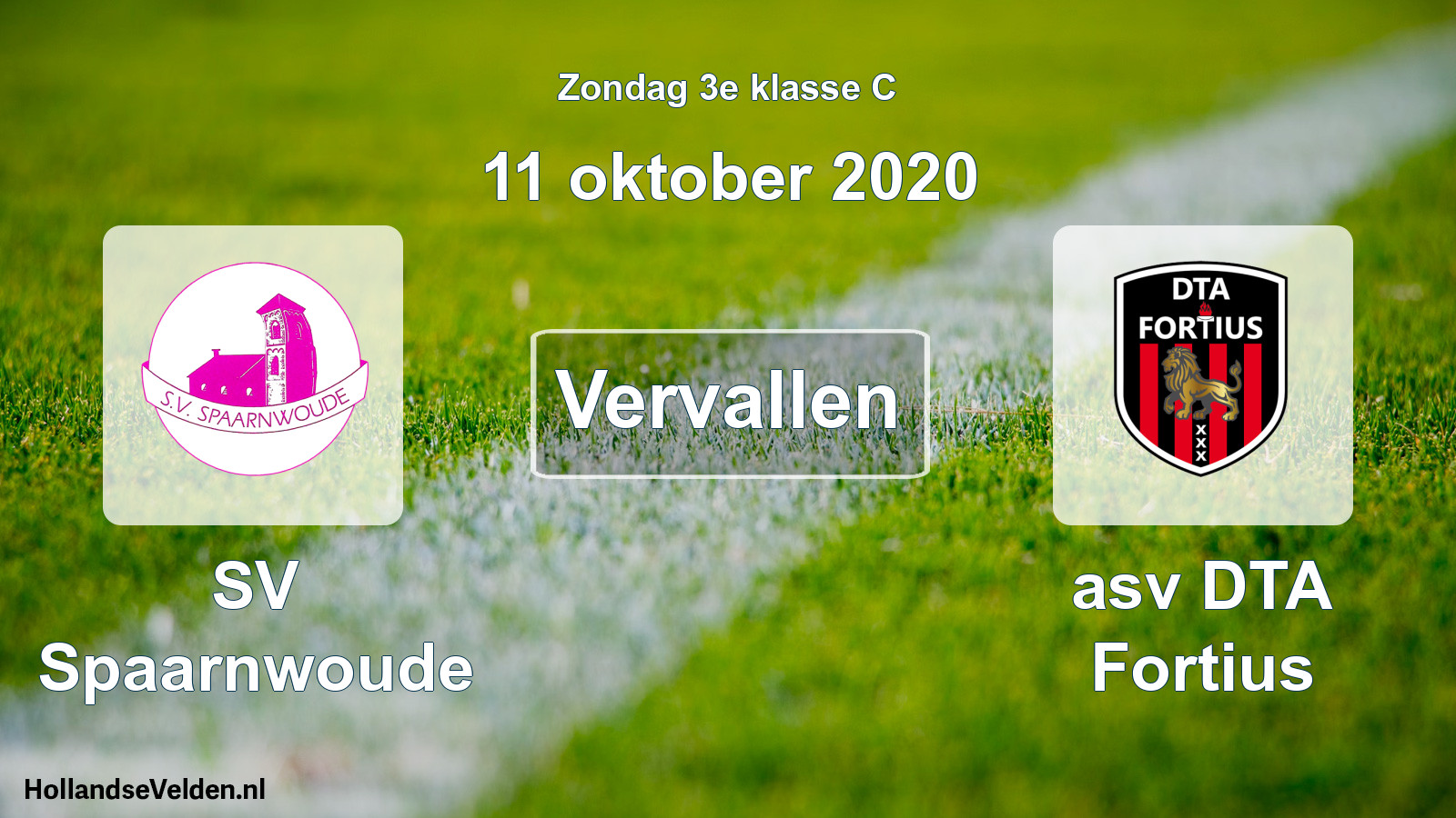 Scheduled Match: SV Spaarnwoude - asv DTA Fortius (11 October 2020)