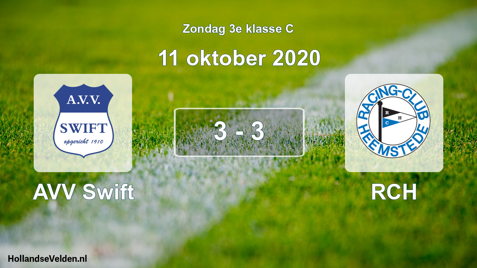 Total number of matches played: AVV Swift - RCH 3 - 3 (11 October 2020)