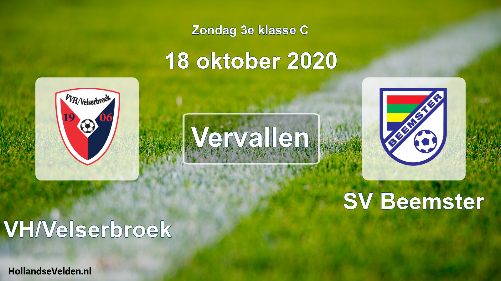 Scheduled Match: VVH/Velserbroek - SV Beemster (18 October 2020)
