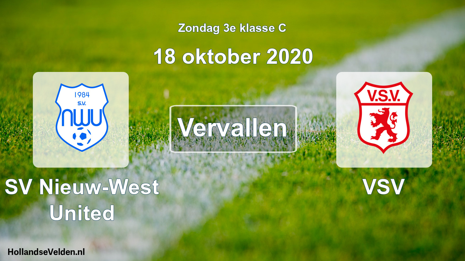 Scheduled Match: SV Nieuw-West United - VSV (18 October 2020)