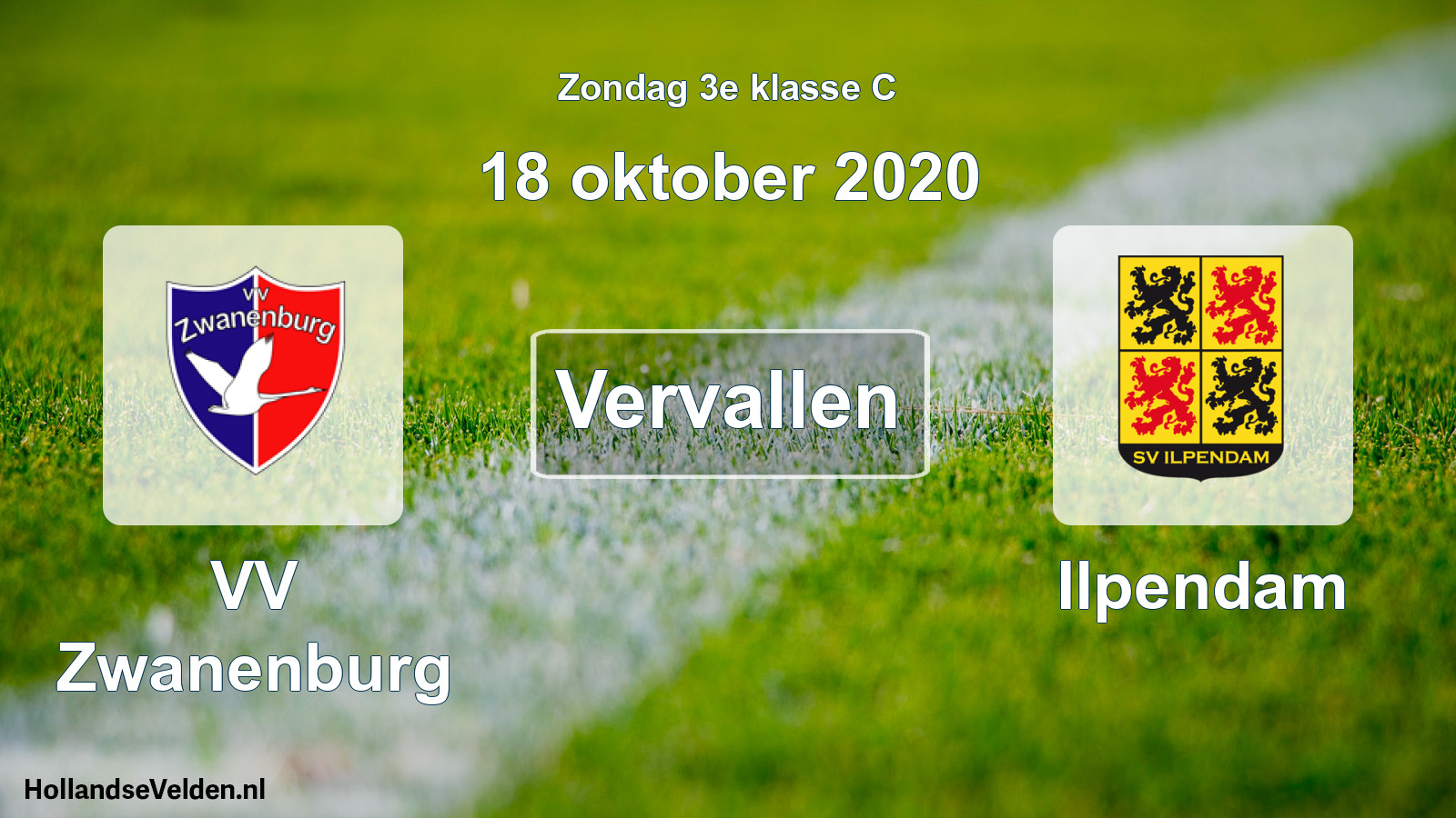 Scheduled Match: VV Zwanenburg - Ilpendam (18 October 2020)