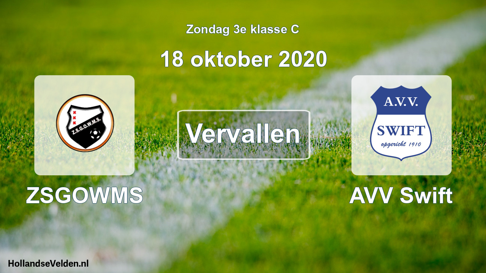 Scheduled Match: ZSGOWMS - AVV Swift (18 October 2020)