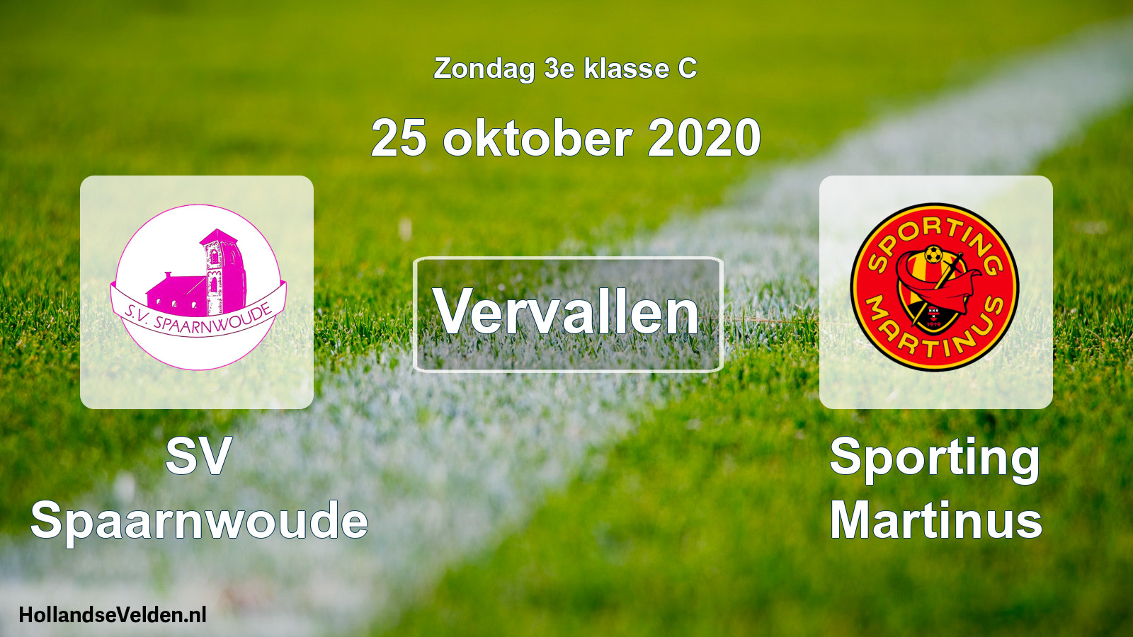 Scheduled Match: SV Spaarnwoude - Sporting Martinus (25 October 2020)