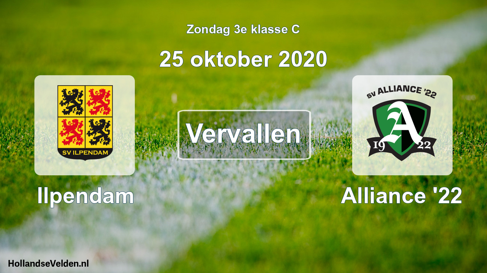 Scheduled Match: Ilpendam - Alliance '22 (25 October 2020)