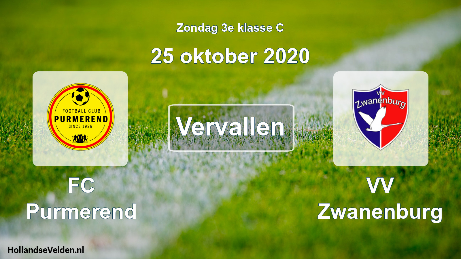 Scheduled Match: FC Purmerend - VV Zwanenburg (25 October 2020)