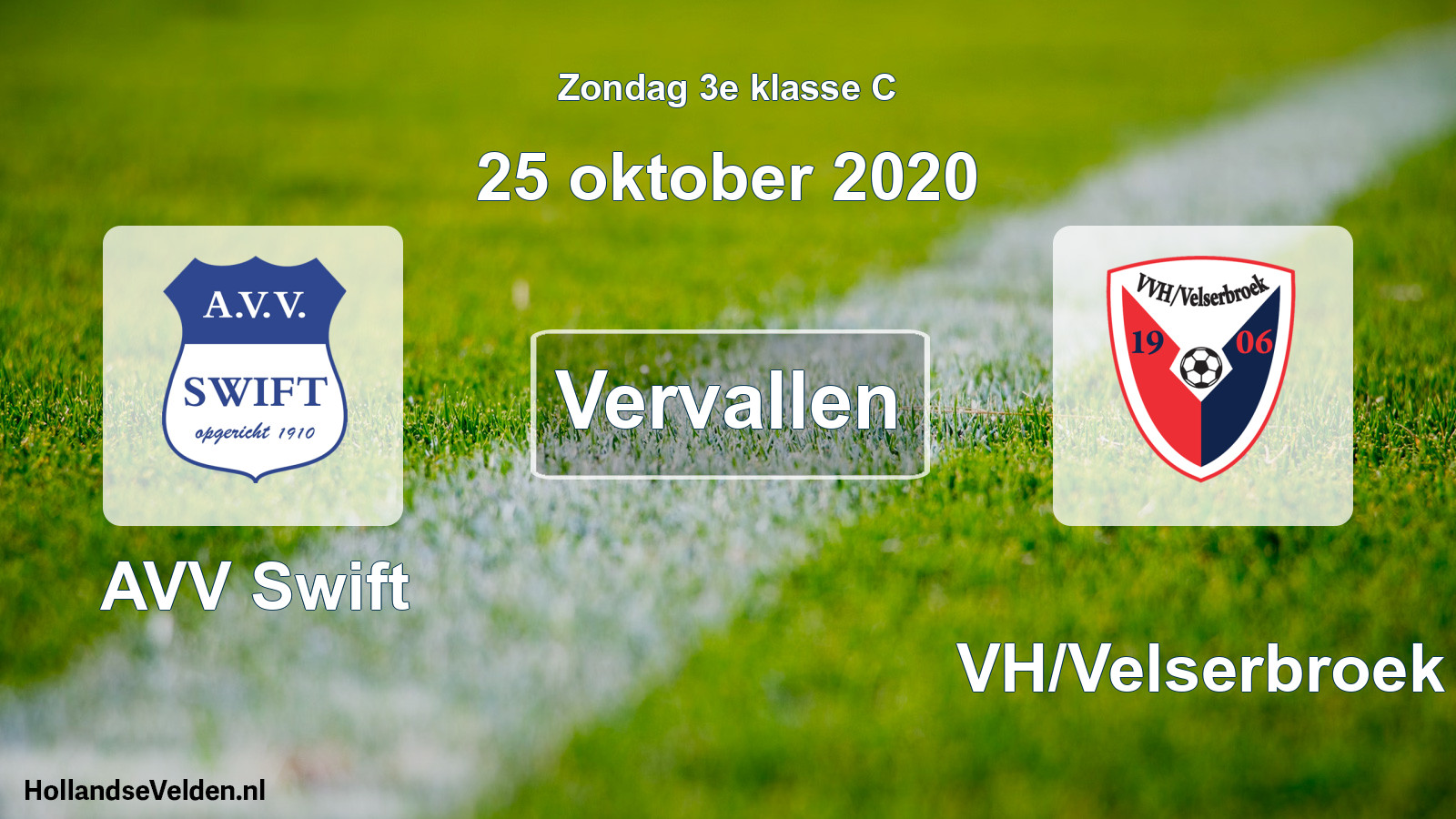 Scheduled Match: AVV Swift - VVH/Velserbroek (25 October 2020)