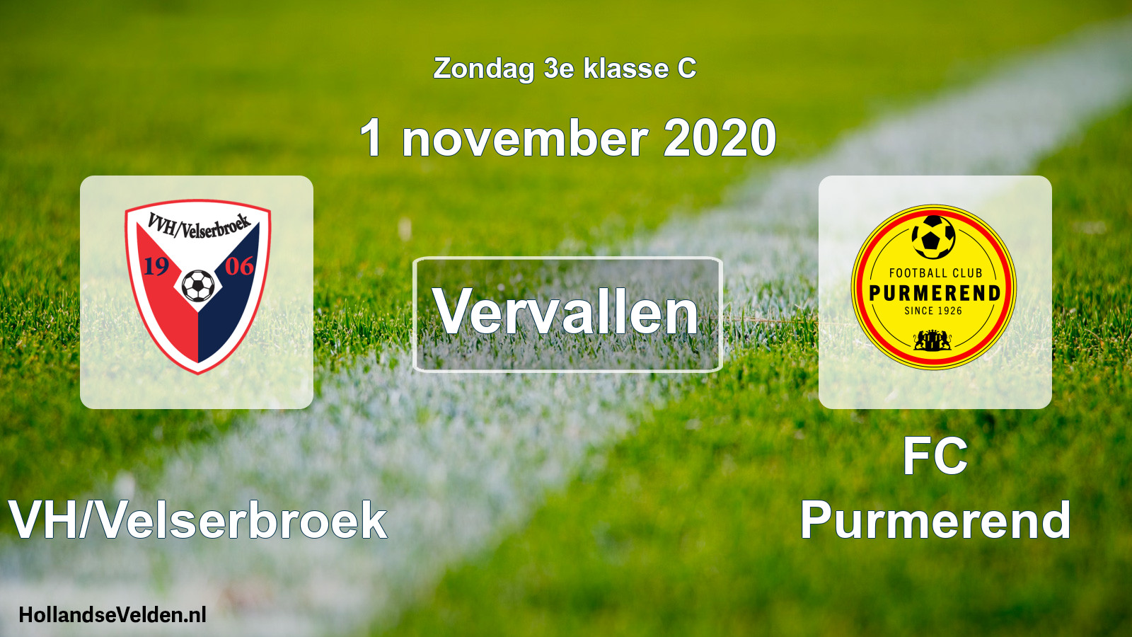 Scheduled Match: VVH/Velserbroek - FC Purmerend (1 November 2020)
