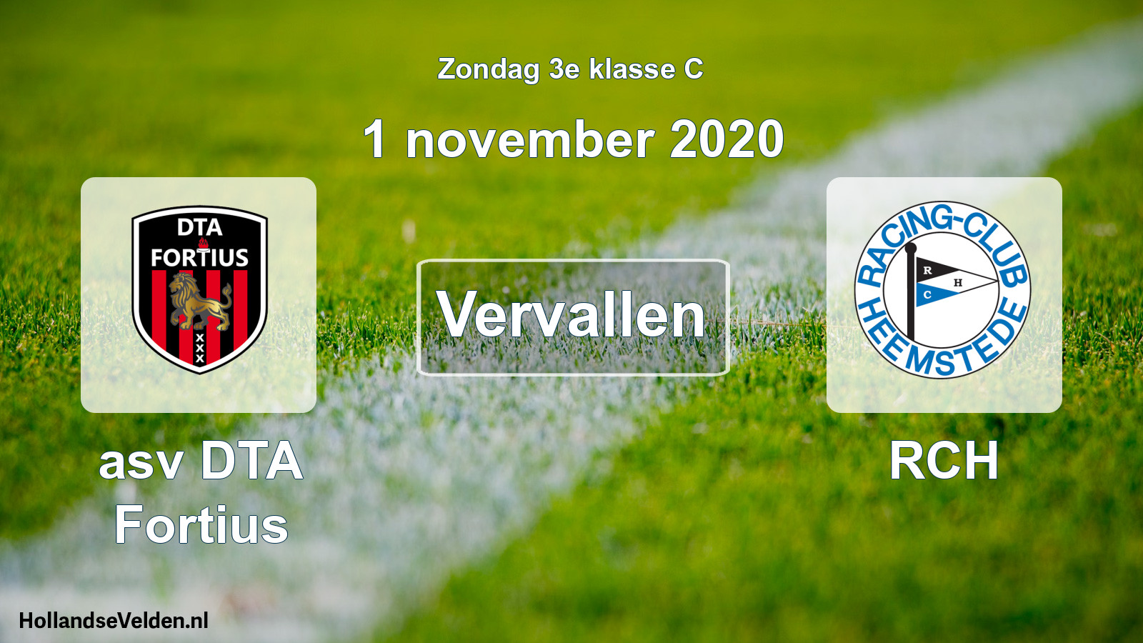Scheduled Match: asv DTA Fortius - RCH (1 November 2020)