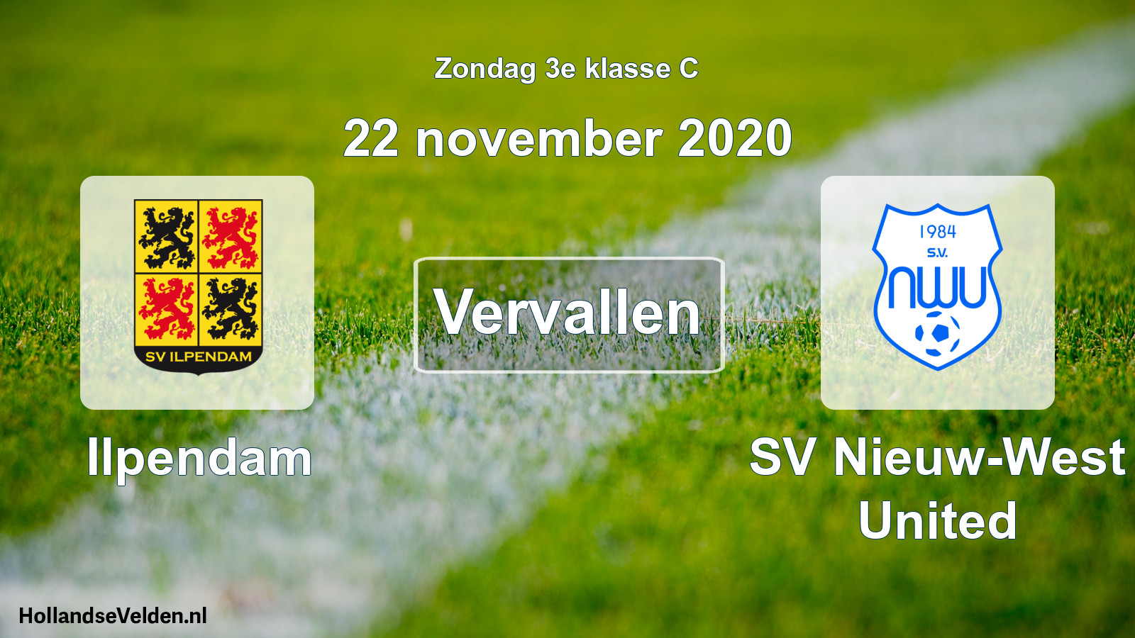 Scheduled Match: Ilpendam - SV Nieuw-West United (22 November 2020)