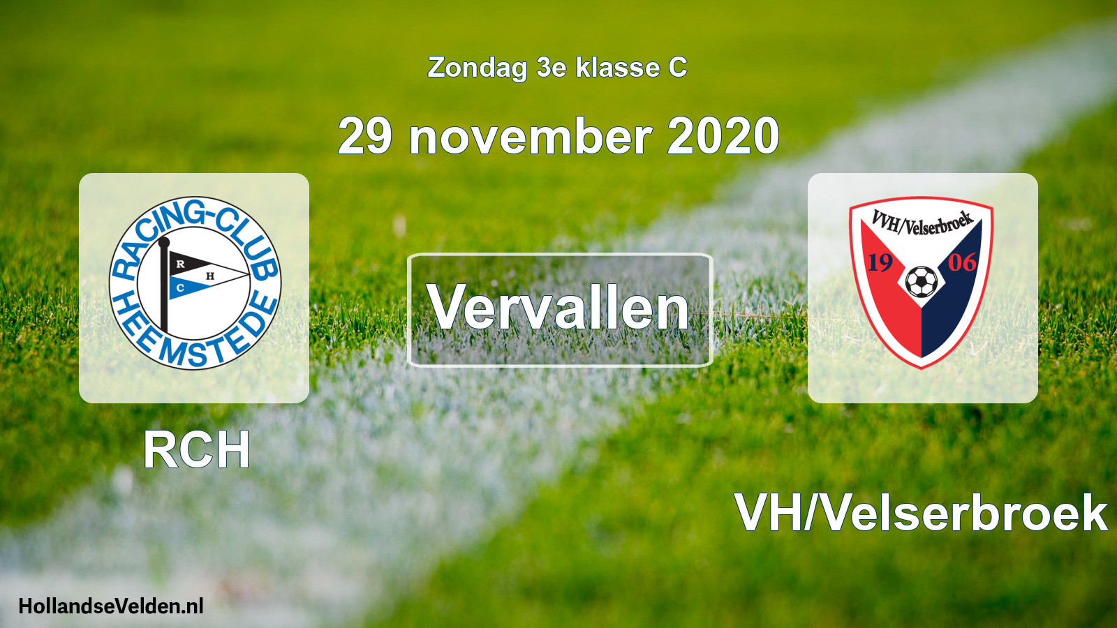 Scheduled Match: RCH - VVH/Velserbroek (29 November 2020)